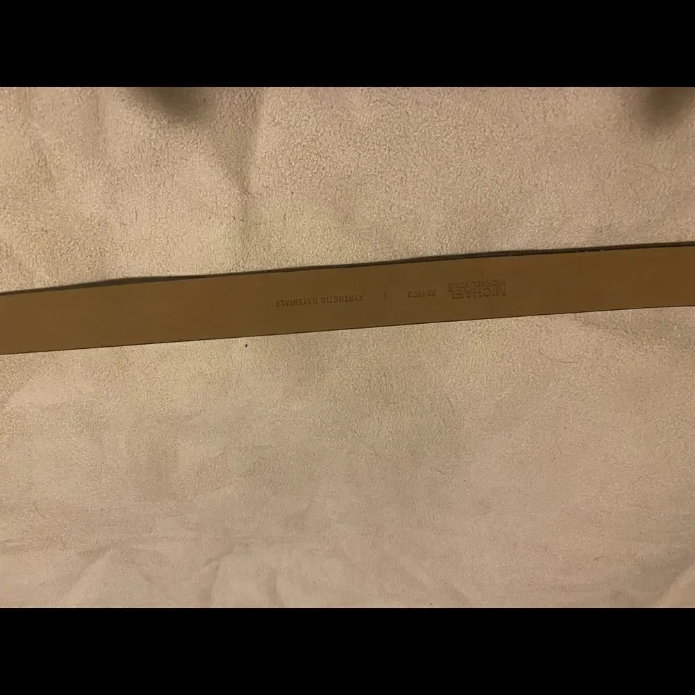 Women's MK Signature Belt Brown Leather Gold